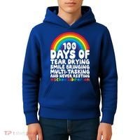 100 Days Of School Smile Bringing School Librarian Great Gift Kids Hoodie thumb 4
