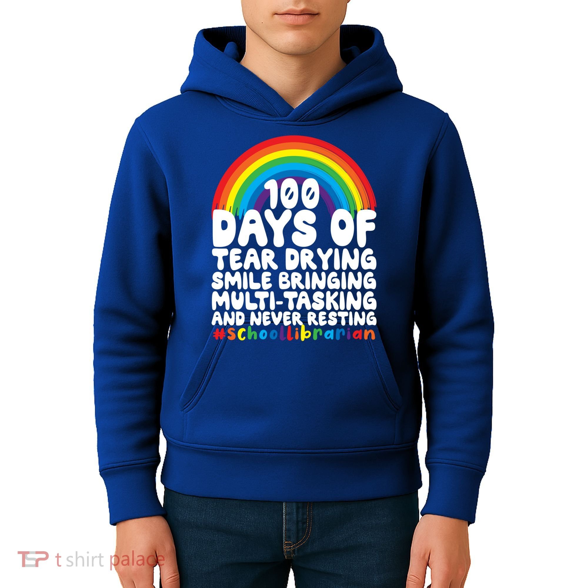 100 Days Of School Smile Bringing School Librarian Great Gift Kids Hoodie