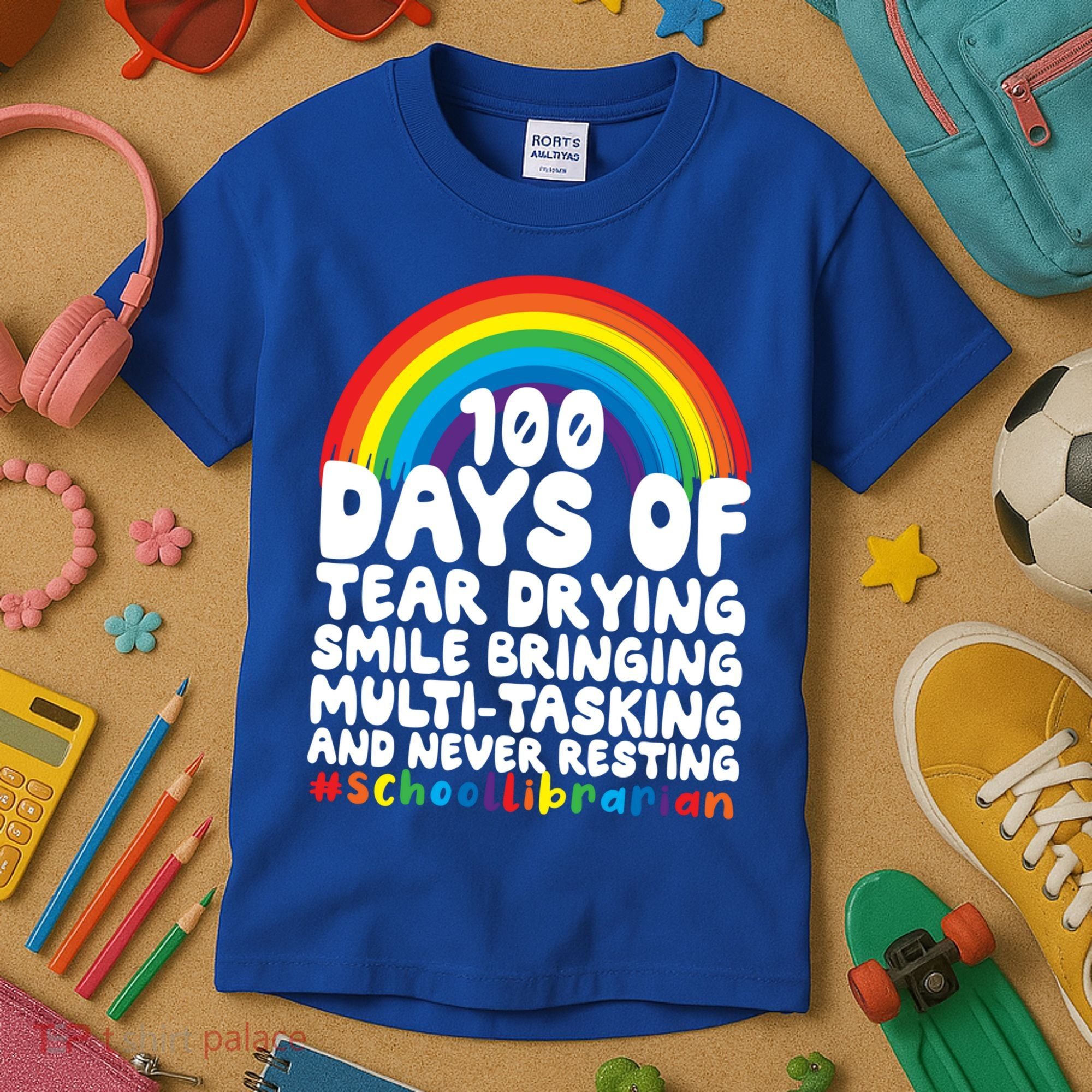 100 Days Of School Smile Bringing School Librarian Great Gift Kids T-Shirt