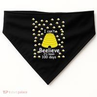 100th Day Of School bees I Can't Beelieve It's Been 100 Days USA-Made Doggie Bandana thumb 0