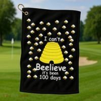100th Day Of School bees I Can't Beelieve It's Been 100 Days Golf Towel thumb 1