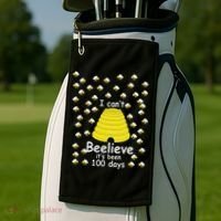 100th Day Of School bees I Can't Beelieve It's Been 100 Days Golf Towel thumb 2