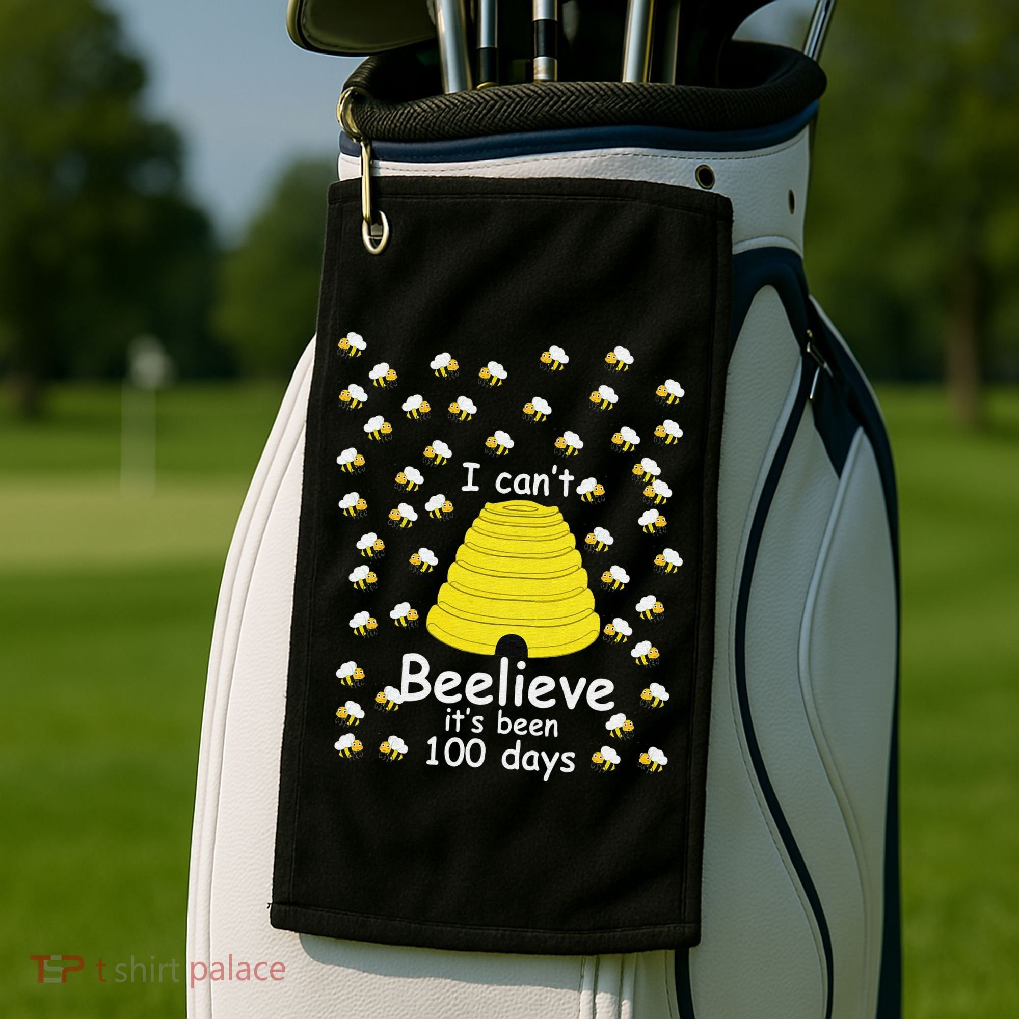 100th Day Of School bees I Can't Beelieve It's Been 100 Days Golf Towel