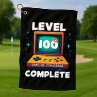 100th Day Of School Level 100 Days Of 7th Grade Complete Golf Towel thumb 1