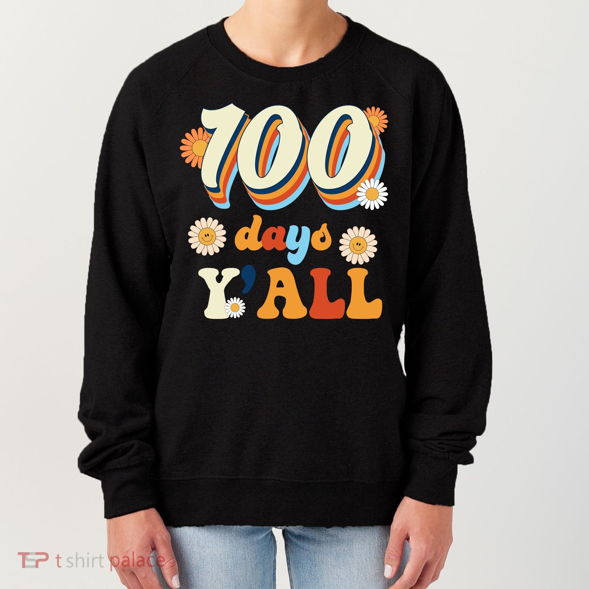 100 Days Of School Retro Sunflower Women's Sweatshirt