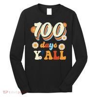 100 Days Of School Retro Sunflower Long Sleeve Shirt thumb 0