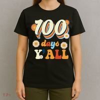 100 Days Of School Retro Sunflower T-Shirt thumb 4