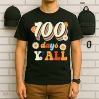 100 Days Of School Retro Sunflower T-Shirt thumb 6