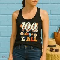 100 Days Of School Retro Sunflower Women's Tank Top thumb 2