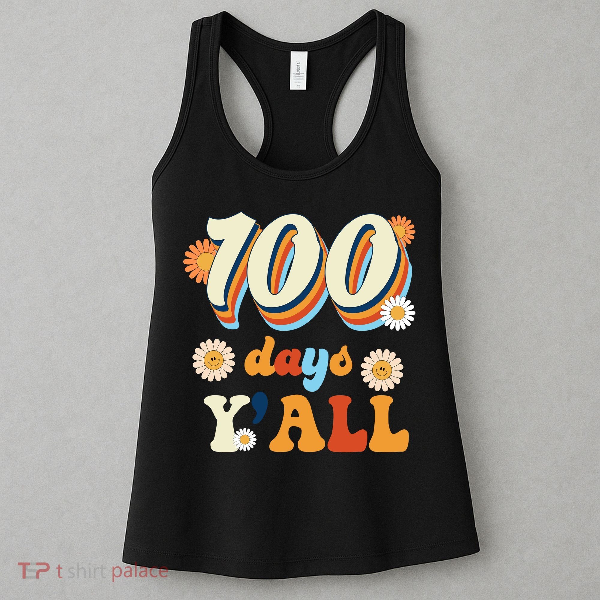 100 Days Of School Retro Sunflower Women's Tank Top