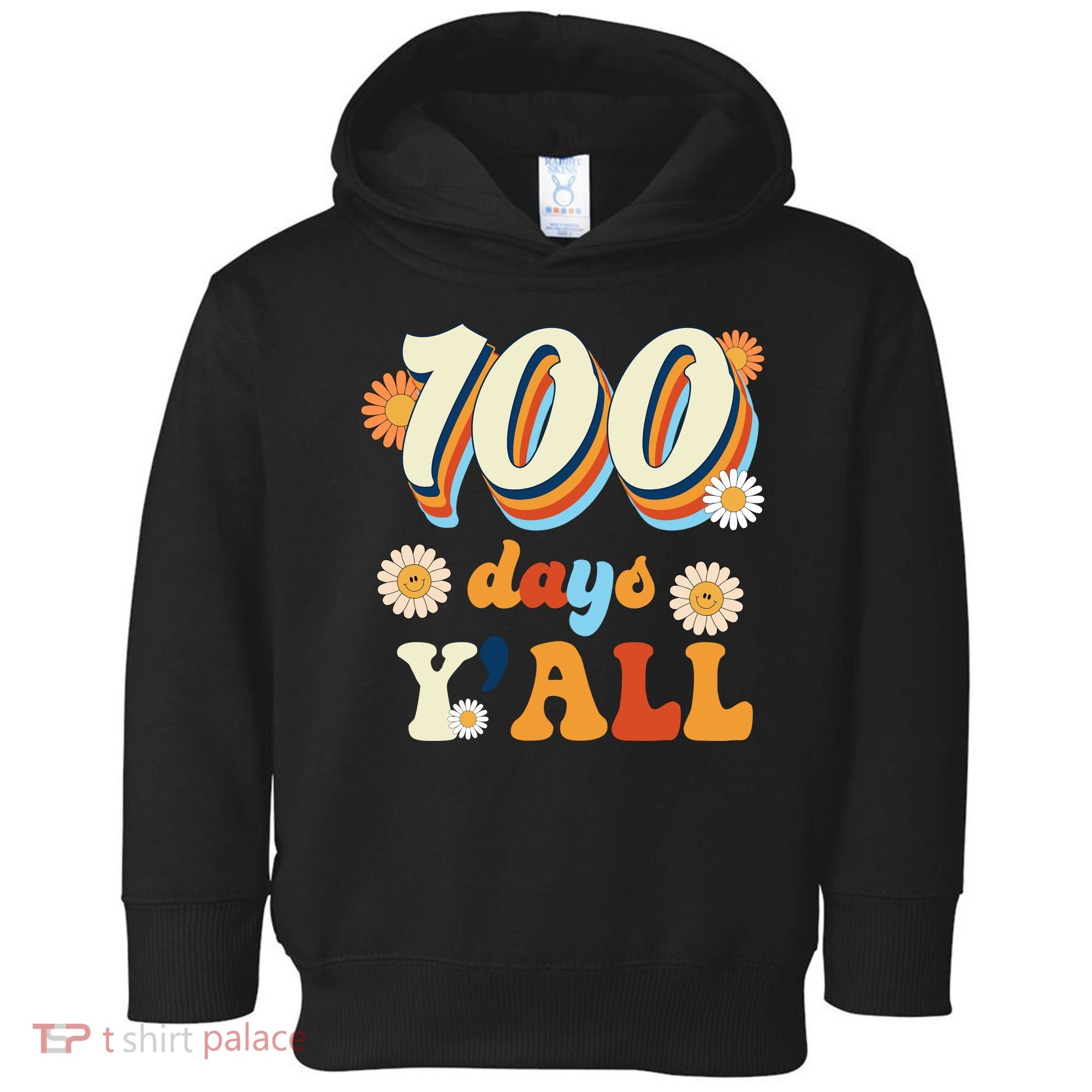 100 Days Of School Retro Sunflower Toddler Hoodie