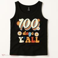 100 Days Of School Retro Sunflower Tank Top thumb 2