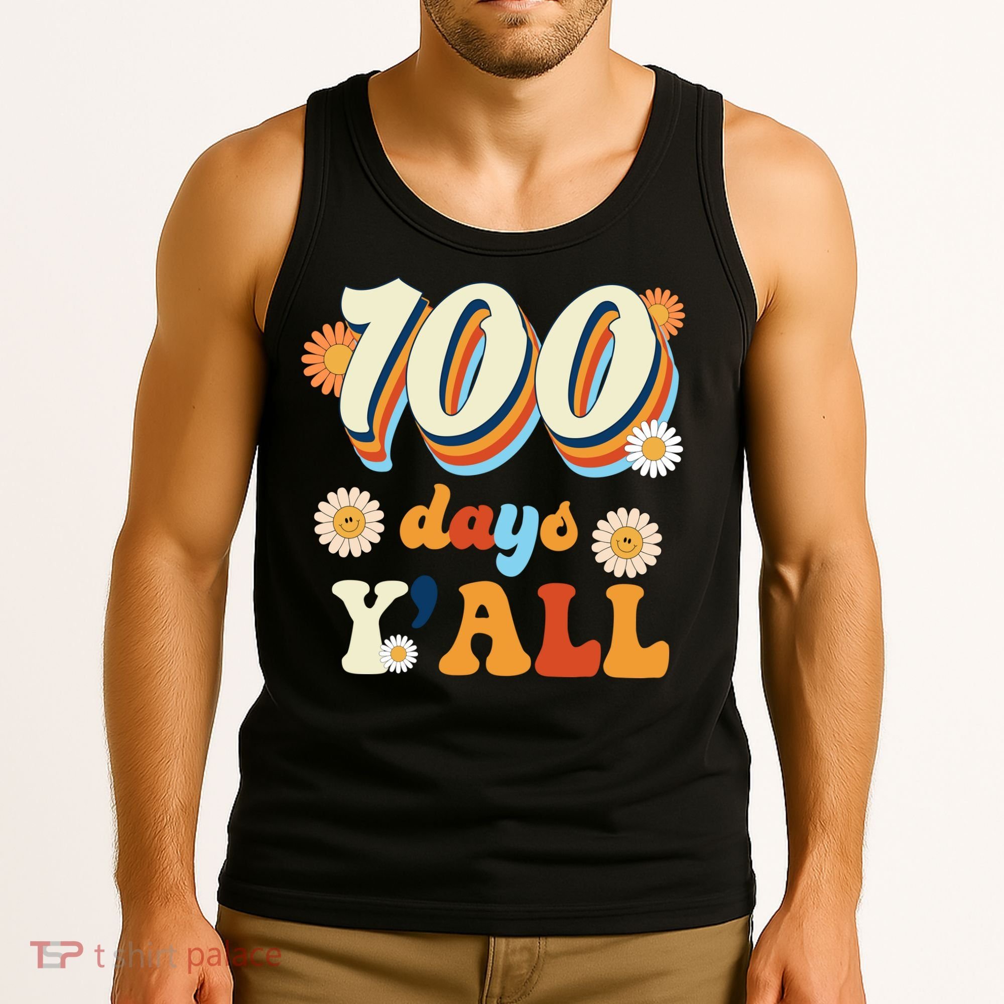100 Days Of School Retro Sunflower Tank Top