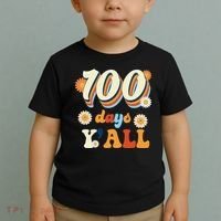 100 Days Of School Retro Sunflower Toddler T-Shirt thumb 2