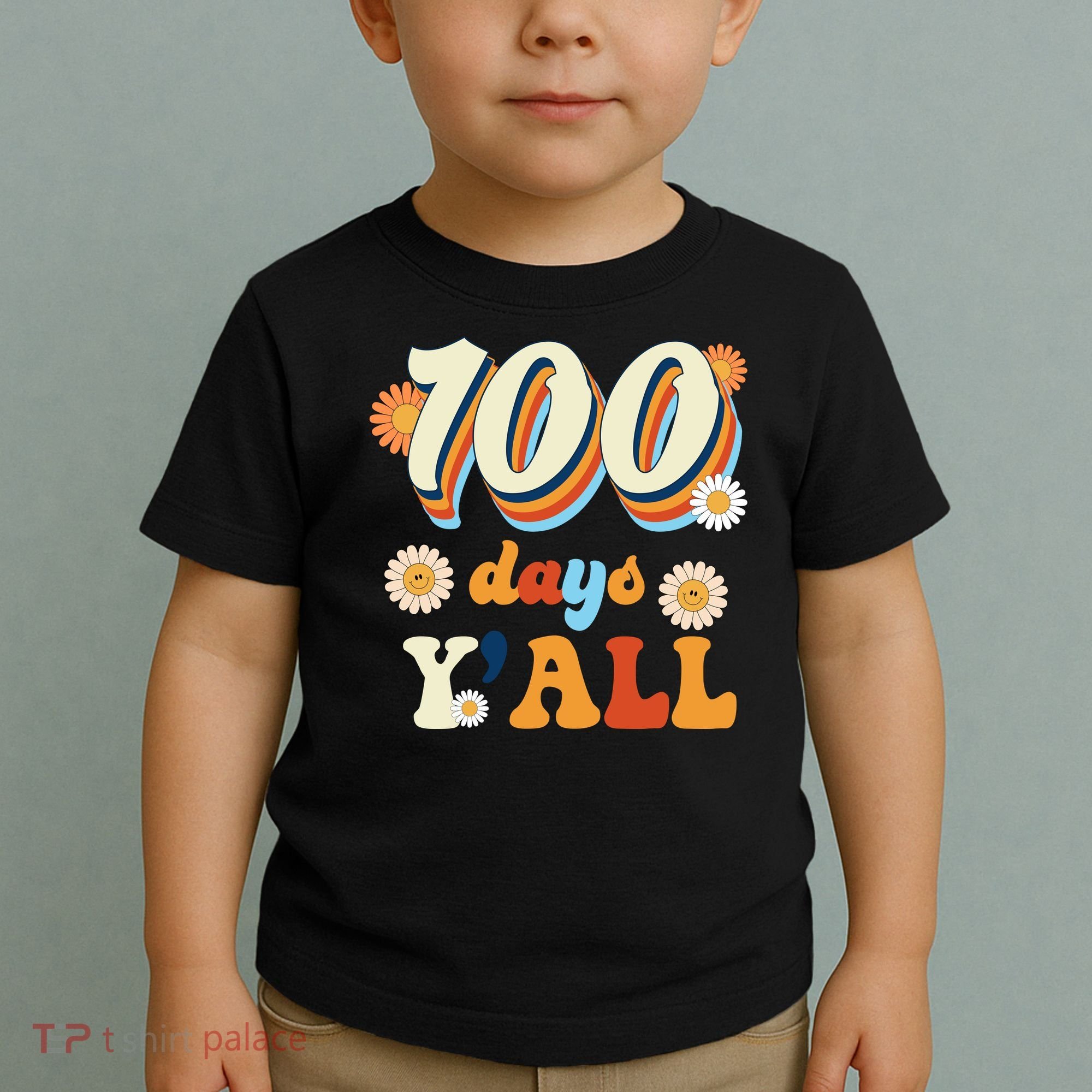 100 Days Of School Retro Sunflower Toddler T-Shirt