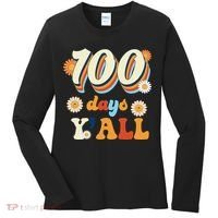 100 Days Of School Retro Sunflower Women's Long Sleeve Shirt thumb 0