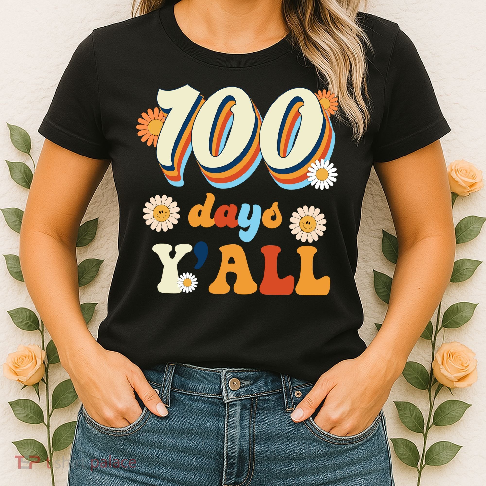 100 Days Of School Retro Sunflower Women's T-Shirt