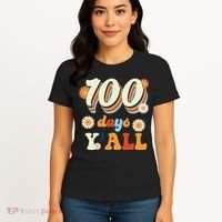 100 Days Of School Retro Sunflower Women's T-Shirt thumb 4