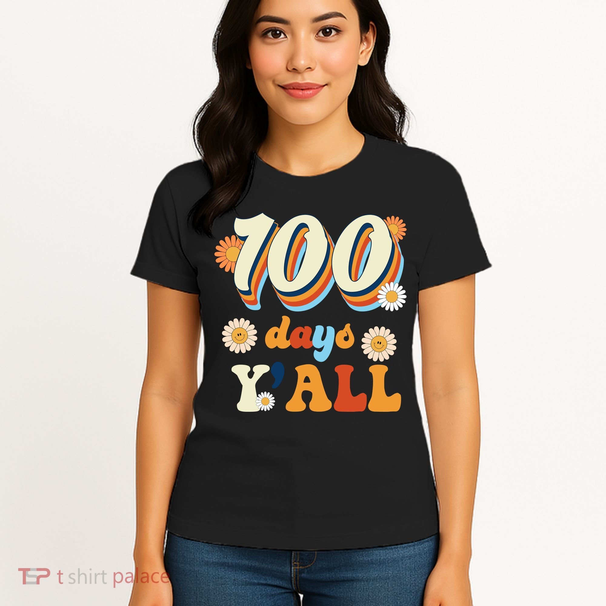 100 Days Of School Retro Sunflower Women's T-Shirt