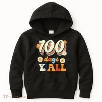 100 Days Of School Retro Sunflower Kids Hoodie thumb 0