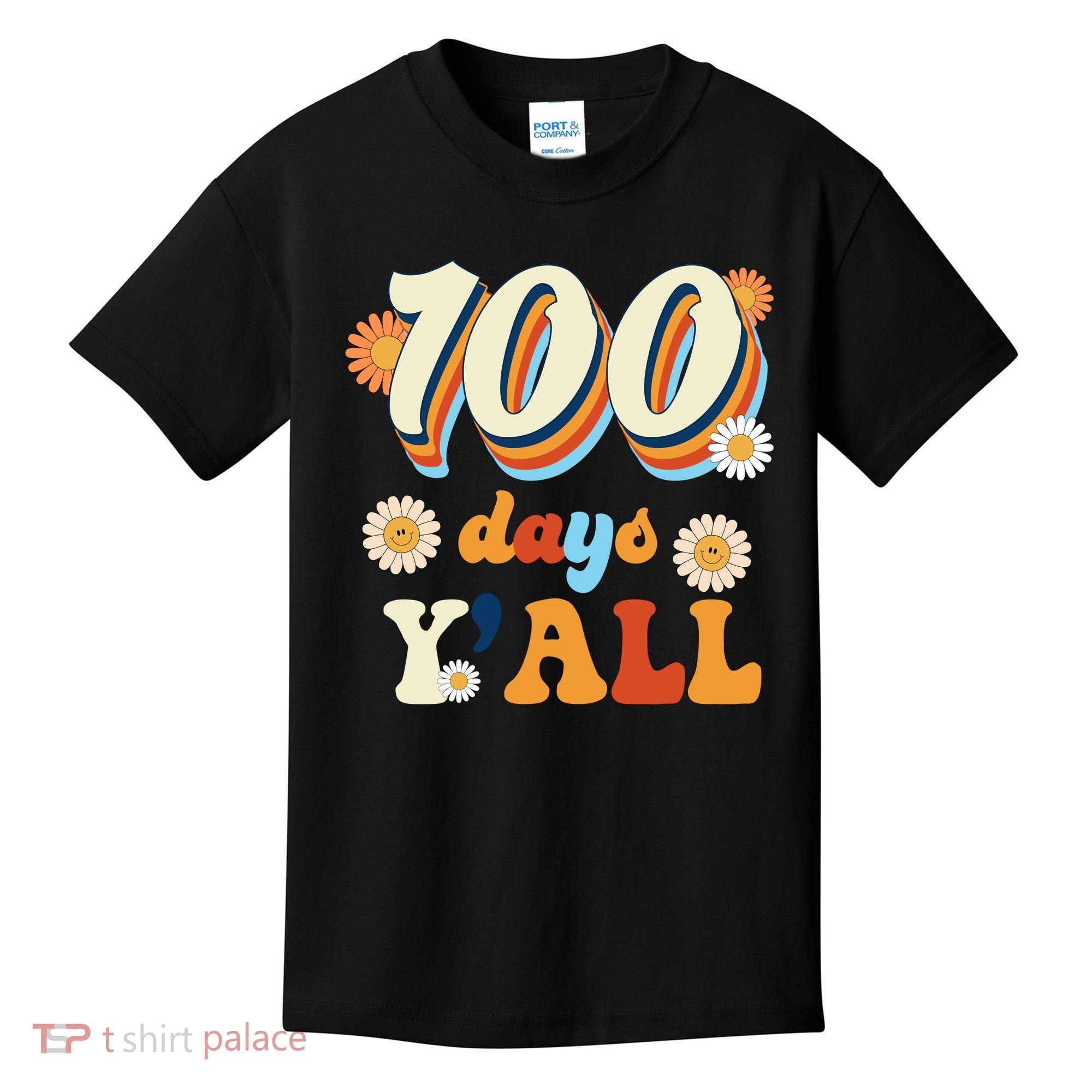 100 Days Of School Retro Sunflower Kids T-Shirt