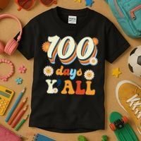 100 Days Of School Retro Sunflower Kids T-Shirt thumb 3