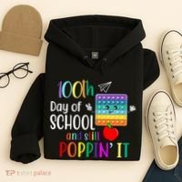 100th Day Of School And Still Poppin' It Hoodie thumb 4