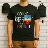 100th Day Of School And Still Poppin' It T-Shirt thumb 6