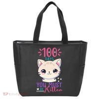 100 Days Of School You Must Be Kitten Cute Tote Bag thumb 0