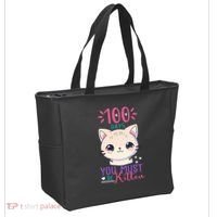 100 Days Of School You Must Be Kitten Cute Tote Bag thumb 2