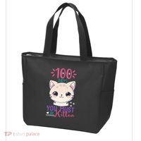 100 Days Of School You Must Be Kitten Cute Tote Bag thumb 3