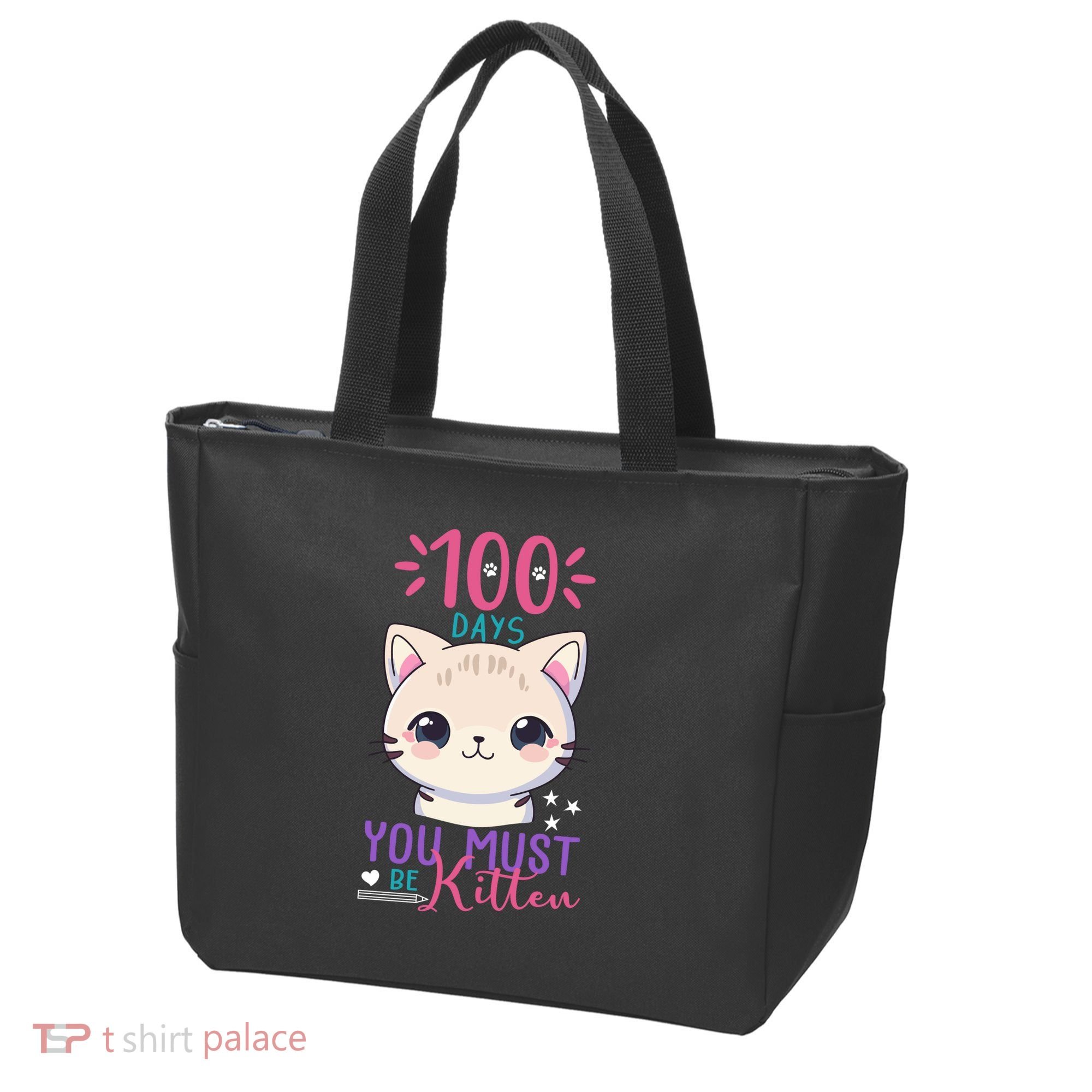 100 Days Of School You Must Be Kitten Cute Tote Bag