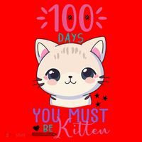 100 Days Of School You Must Be Kitten Cute Santa Hat thumb 1