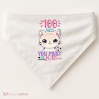 100 Days Of School You Must Be Kitten Cute USA-Made Doggie Bandana thumb 0
