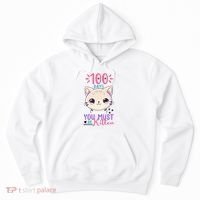 100 Days Of School You Must Be Kitten Cute Hoodie thumb 0