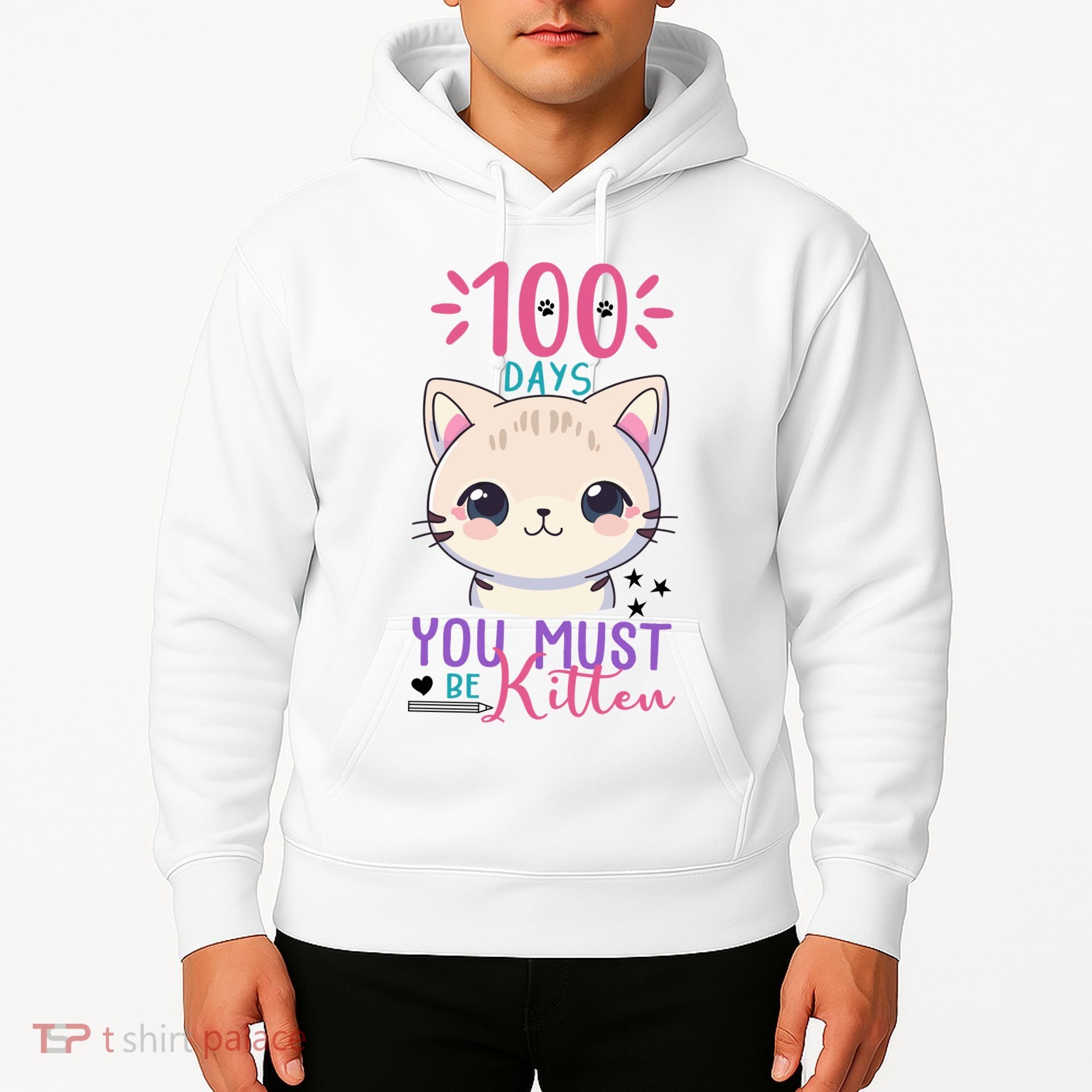 100 Days Of School You Must Be Kitten Cute Hoodie