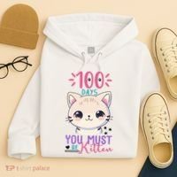 100 Days Of School You Must Be Kitten Cute Hoodie thumb 4