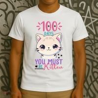 100 Days Of School You Must Be Kitten Cute T-Shirt thumb 3