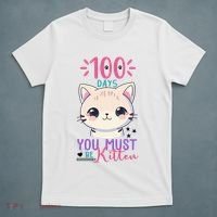 100 Days Of School You Must Be Kitten Cute T-Shirt thumb 5
