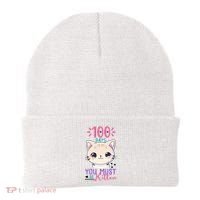 100 Days Of School You Must Be Kitten Cute Beanie thumb 0