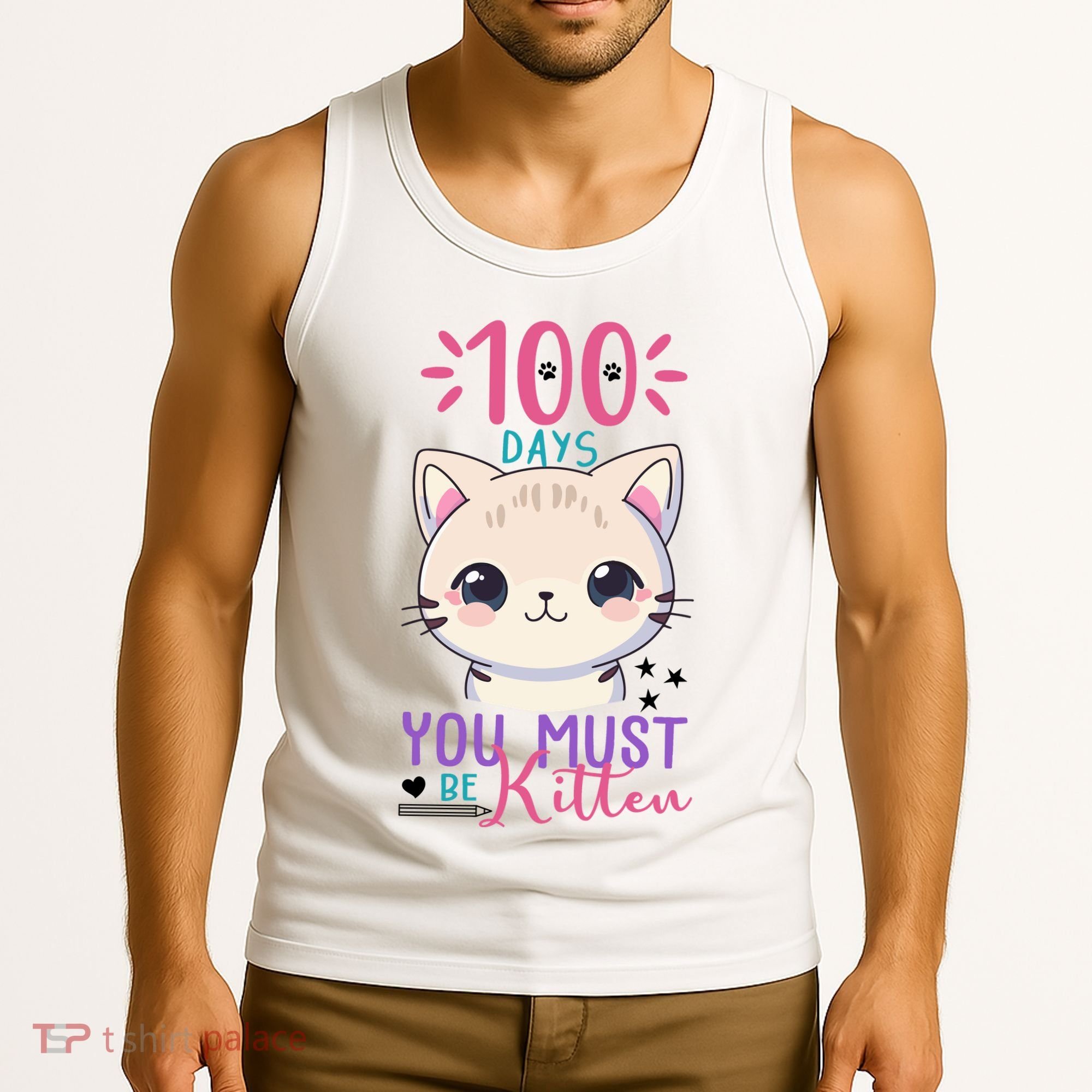 100 Days Of School You Must Be Kitten Cute Tank Top