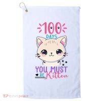 100 Days Of School You Must Be Kitten Cute Golf Towel thumb 0