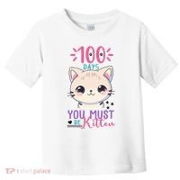100 Days Of School You Must Be Kitten Cute Toddler T-Shirt thumb 0
