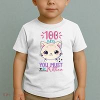 100 Days Of School You Must Be Kitten Cute Toddler T-Shirt thumb 2