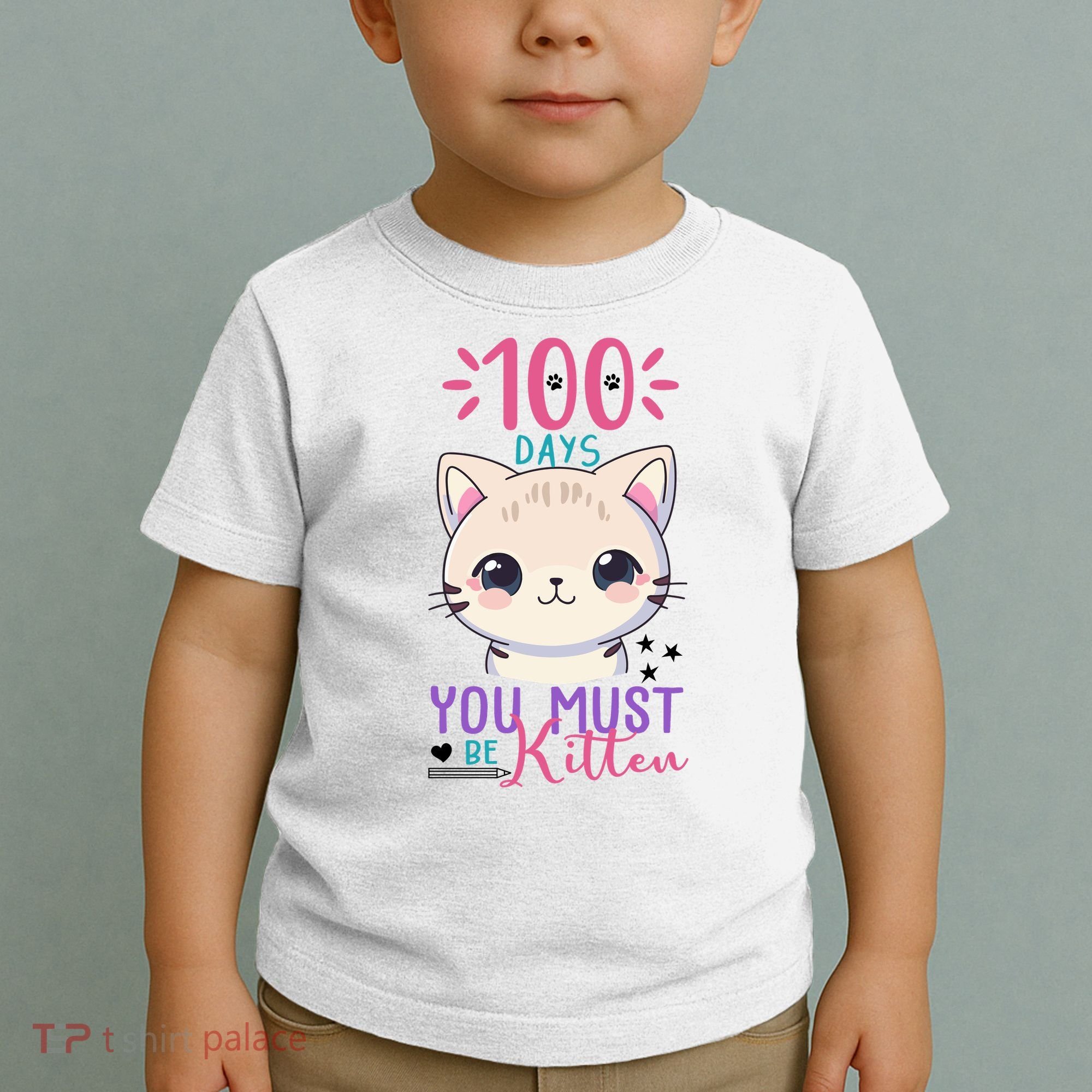 100 Days Of School You Must Be Kitten Cute Toddler T-Shirt