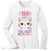 100 Days Of School You Must Be Kitten Cute Women's Long Sleeve Shirt thumb 0