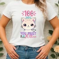 100 Days Of School You Must Be Kitten Cute Women's T-Shirt thumb 2