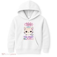 100 Days Of School You Must Be Kitten Cute Kids Hoodie thumb 0