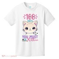 100 Days Of School You Must Be Kitten Cute Kids T-Shirt thumb 0