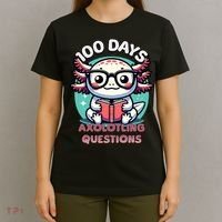 100th Day Of School Funny 100 Days I Axolotl Questions T-Shirt thumb 4